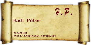 Hadl Péter névjegykártya